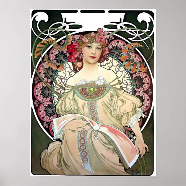 F. Champenois Imprimeur-Éditeur von Alfons Mucha Poster (Vorne)