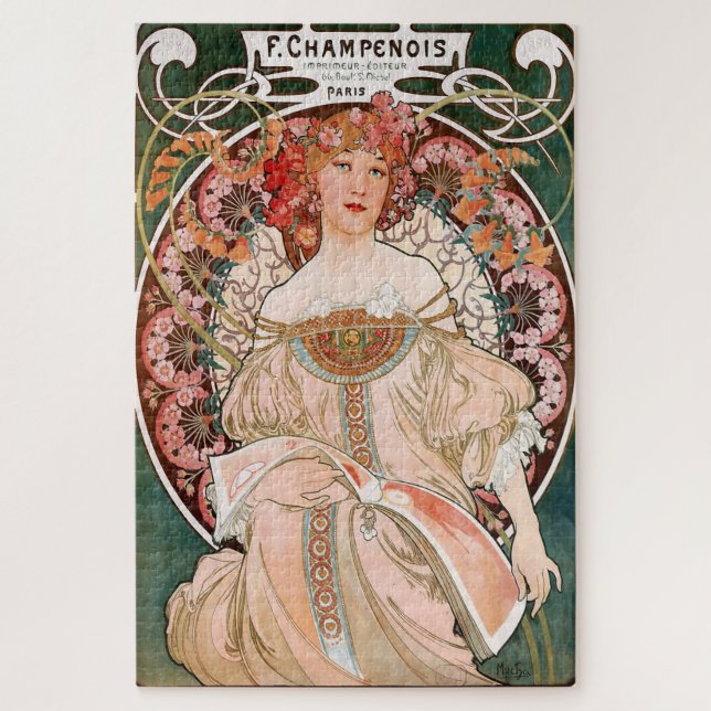 F. Champenois Imprimeur-Éditeur von Alphonse Mucha Puzzle (Vertikal)