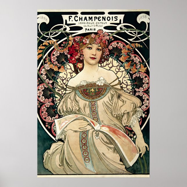 F. Champenois von Alphonse Mucha Poster (Vorne)