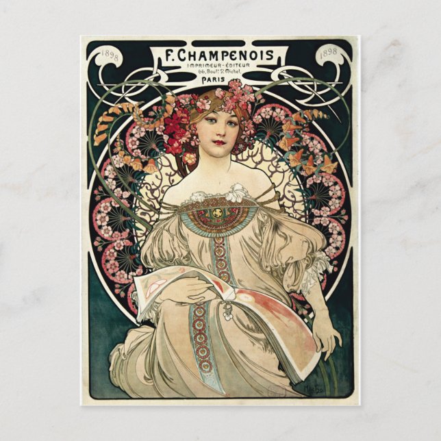 F. Champenois von Alphonse Mucha Postkarte (Vorderseite)