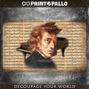 F. Chopin Der Klaviermeister mit Musikblatt Seidenpapier