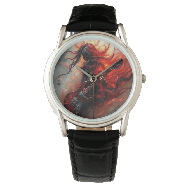 F Chord - AI Digital Art Print Armbanduhr (Vorderseite)
