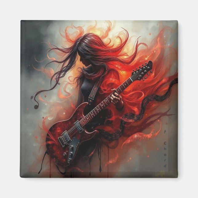 F Chord - AI Digital Art Print Magnet (Vorne)