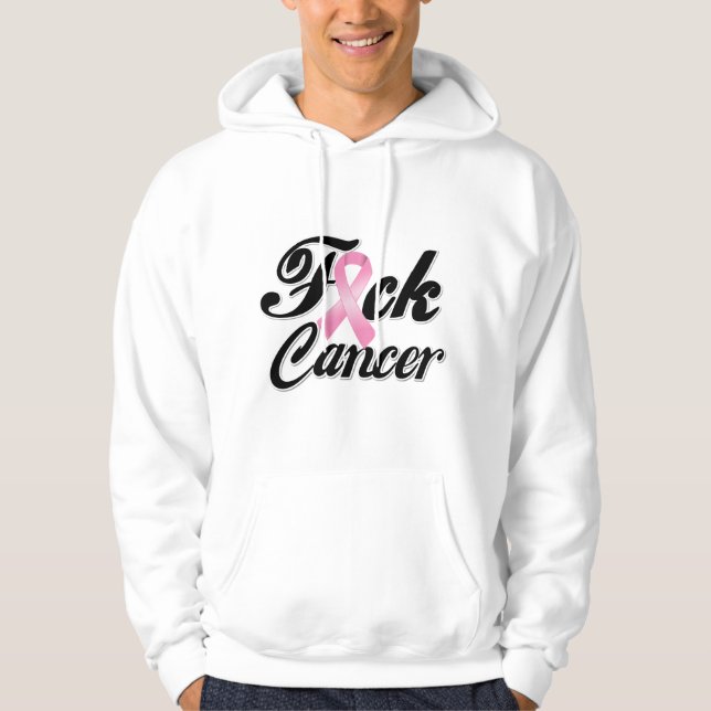 F*CK Brustkrebs-Shirts Hoodie (Vorderseite)