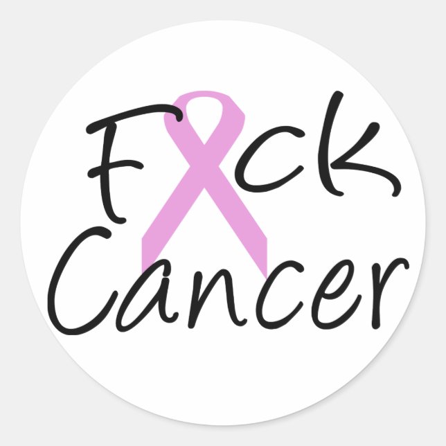 F*CK Cancer Runder Aufkleber (Vorderseite)