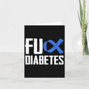 F_ck Diabetes Blue Ribbon Symbolunterstützung Karte