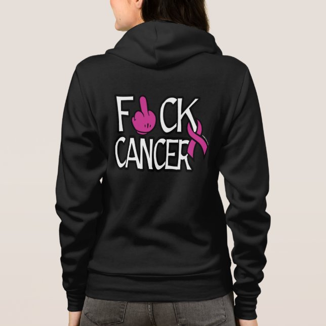 F#CK KREBS.. Brustkrebs Hoodie (Rückseite)