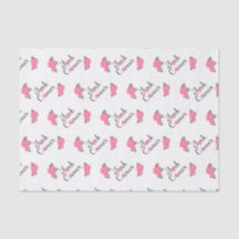 F*ck Krebs-Skript mit rosa Rosen-Seidenpapier