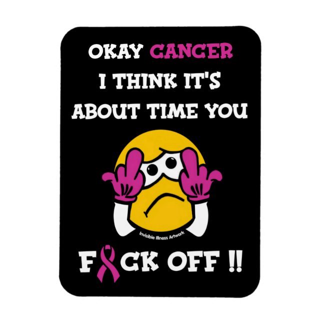 F#CK OFF.. Brustkrebs Magnet (Vertikal)