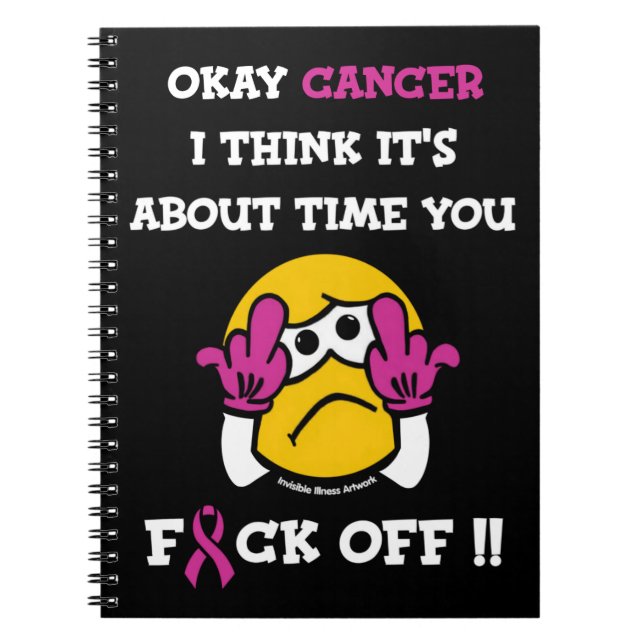 F#CK OFF.. Brustkrebs Notizblock (Vorderseite)