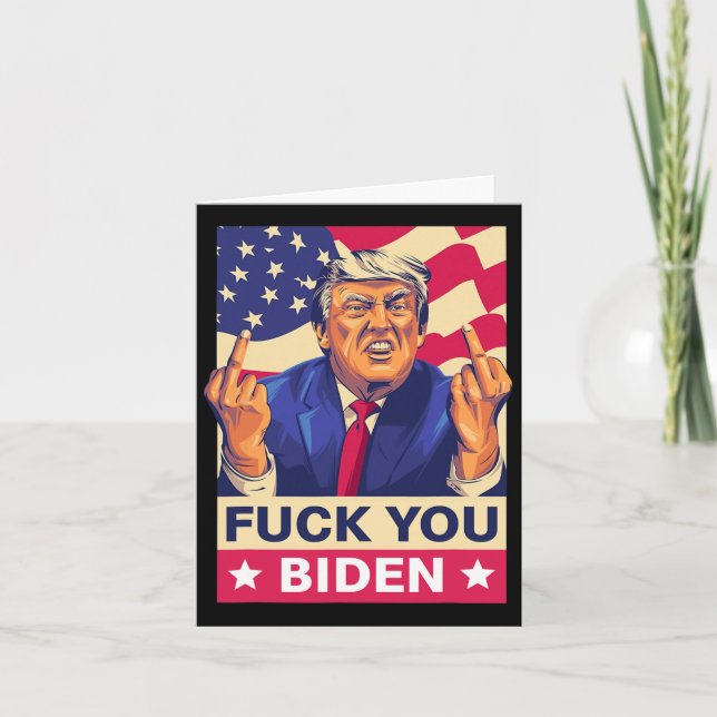 F%ck You Biden Funny Trump Karte (Vorderseite)