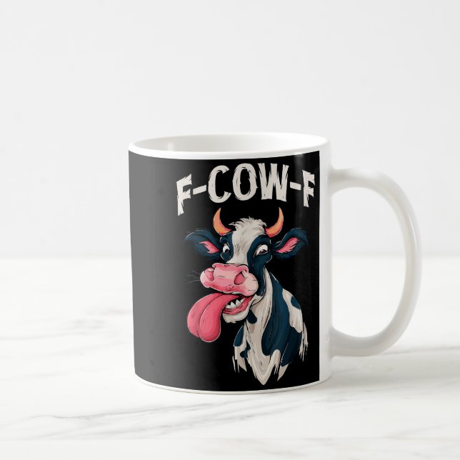 F-cow-f Funny Meme Fcowf Cow Men Women  Kaffeetasse (Rechts)
