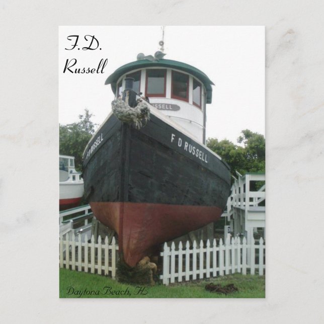 F.D. Russell Tug Boot # 1 Postkarte (Vorderseite)