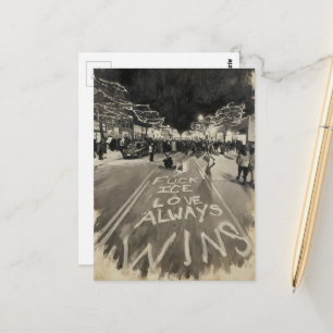 F Eis Liebe siegt immer Straßen Szene Postkarte