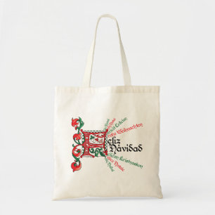 "F es para Feliz Navidad" Tote Bag Tragetasche