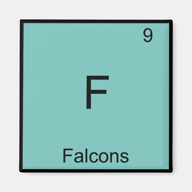 F - Falcons Funny Element Chemistry Symbol T - Shi Magnet (Vorne)
