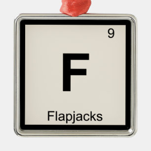F - Flapjacks Chemie Periodensystem Symbol Silbernes Ornament
