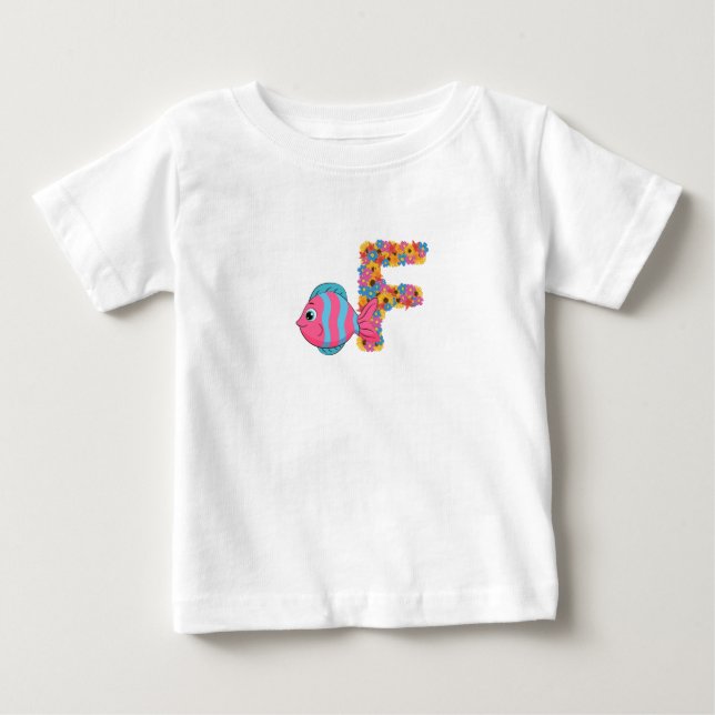 F für Fisch Baby T-shirt (Vorderseite)