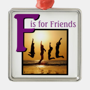 F für Freunde Silbernes Ornament