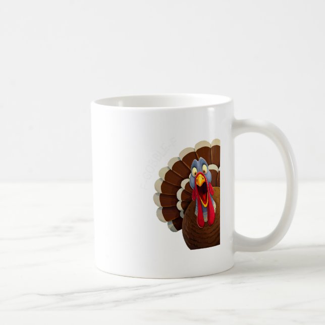 F-gobble-f Lustiger Erntedankfest-Truthahn-Humor  Kaffeetasse (Rechts)