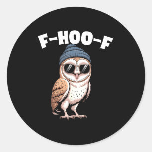 F-hoo-f Lustiger Vogel Meme Grafik Runder Aufkleber