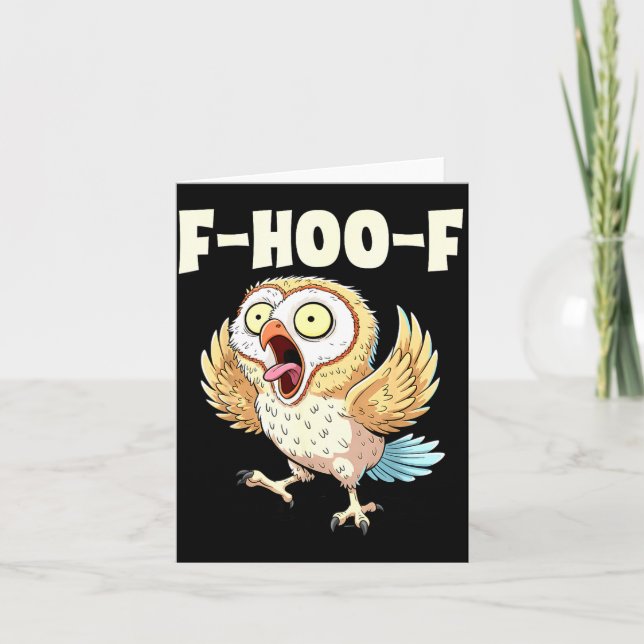 F-hoo-f Owl Meme – Funny Screaming Owl Bird Meme G Karte (Vorderseite)