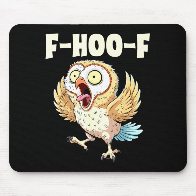 F-hoo-f Owl Meme – Funny Screaming Owl Bird Meme G Mousepad (Vorne)