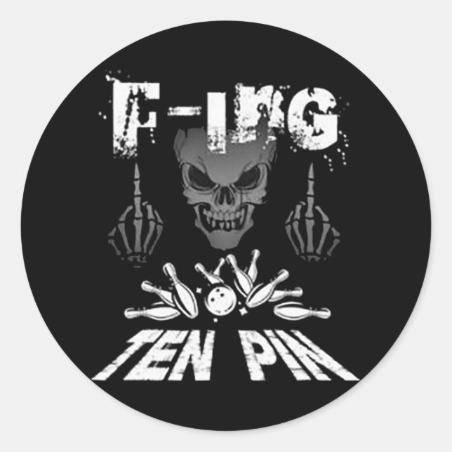 F-ing Ten Button Team Bowling Runder Aufkleber (Vorderseite)