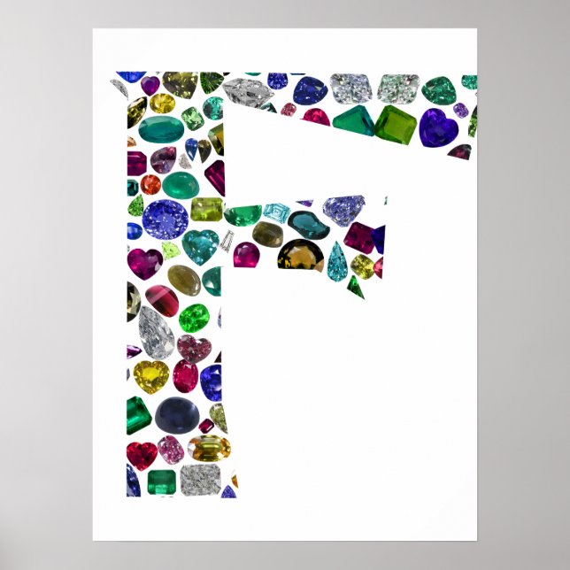 F Initial Gem Design Poster (Vorne)