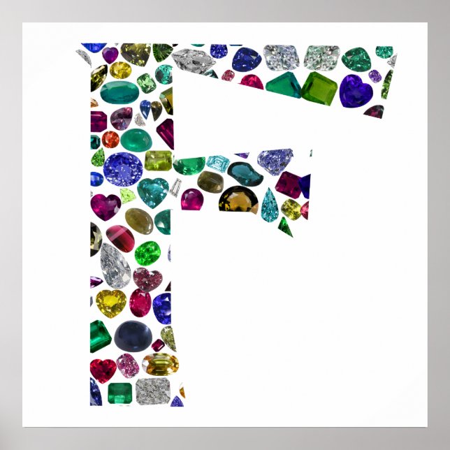 F Initial Gem Design Poster (Vorne)