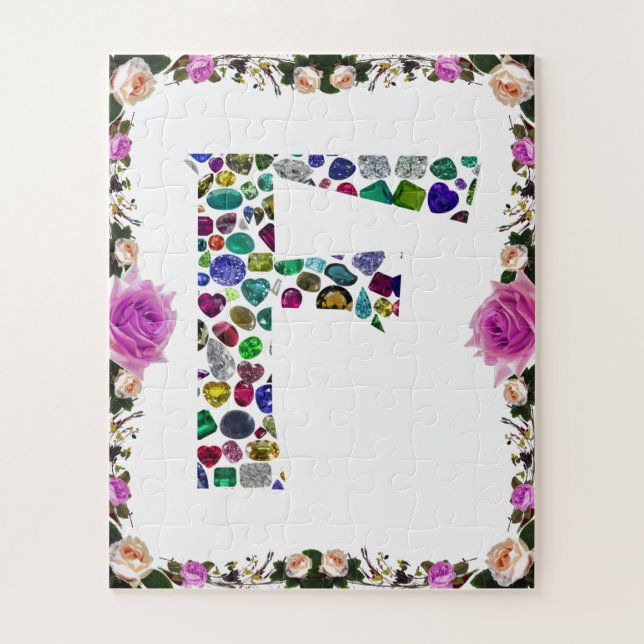 F Initial Gem Design Puzzle (Vertikal)
