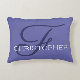 F Initial Personalisiert Name Stylish Blue Dekokissen