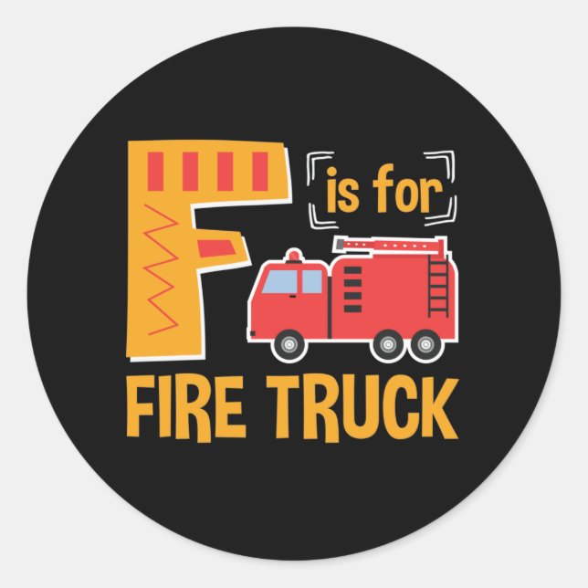 F ist für den Brandschutz Alphabet Brandbekämpfung Runder Aufkleber (Vorderseite)