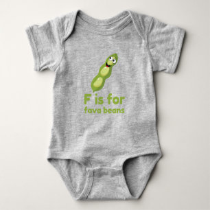 F ist für FAVA BEANS Green Veggie Alphabet F Baby Strampler