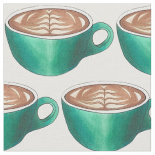 F ist für flaches weißes Latte Cappuccino Kaffee C Stoff