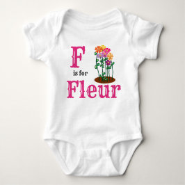 F ist für Fleur-Mädchenname Baby Strampler