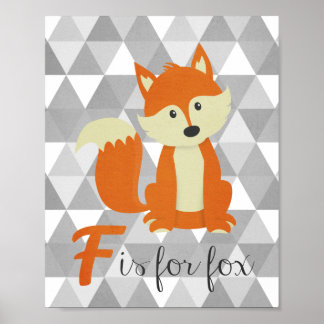 F ist für Fox Kinderzimmer Wall Art Poster