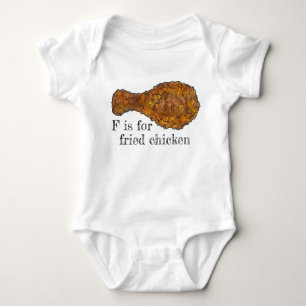 F ist für Fricken Leg Drumstick Alphabet Food Baby Strampler