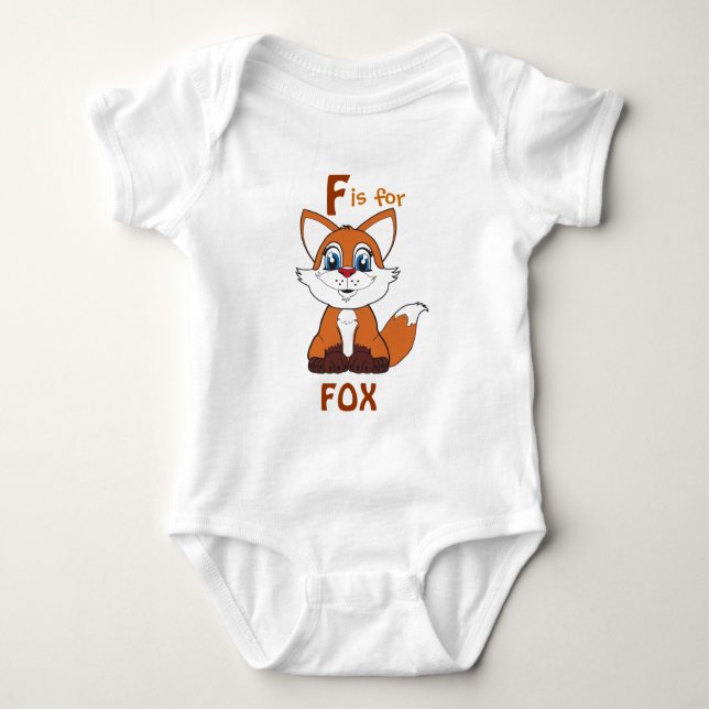 "F ist für FUCHS" Kinders-Shirt Baby Strampler (Vorderseite)