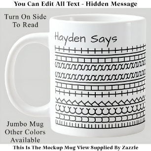 F**k Diese versteckte Meldung 144BW Funny Office Jumbo-Tasse