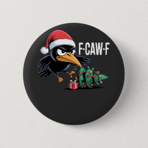 F-kah-f Rabe Krähe Weihnachtsbaum Christmas Rabe Button
