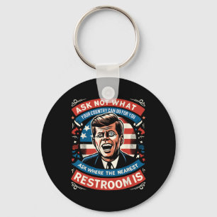 F. Kennedy Funny Patriotic Toilette Meme 4. Juli Schlüsselanhänger
