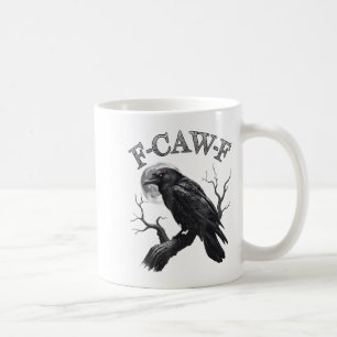 F Krähe F Dunkel Vollmond Krone Vogel Rabe Hallowe Kaffeetasse