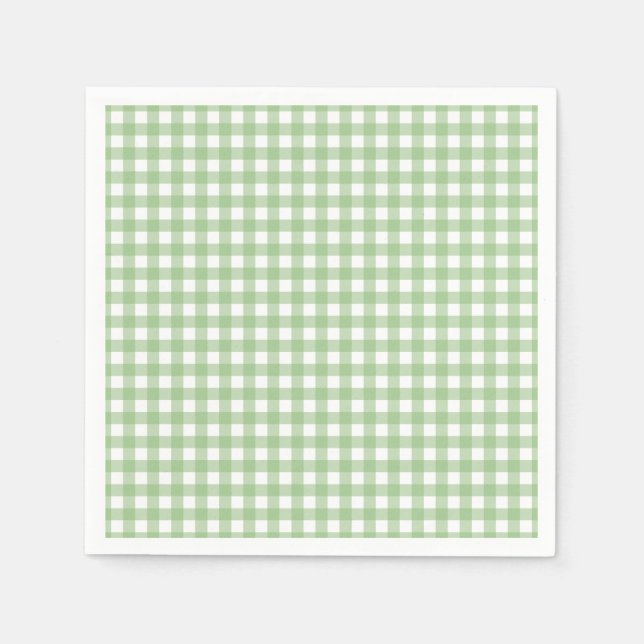 F & L Dark Green Gingham Serviette (Vorderseite)