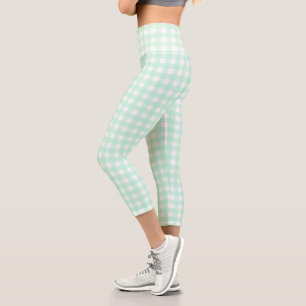 F & L Green Gingham Capri Leggings