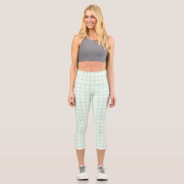 F & L Green Gingham Capri Leggings (Vorderseite)