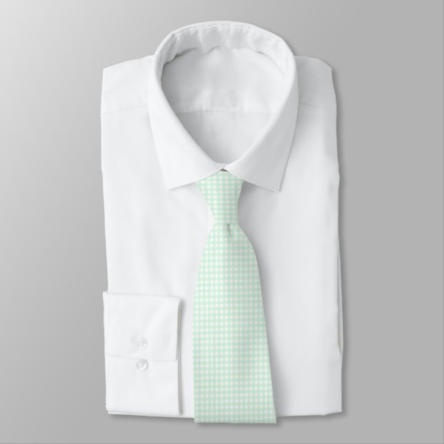 F & L Green Gingham Krawatte (Gebunden)