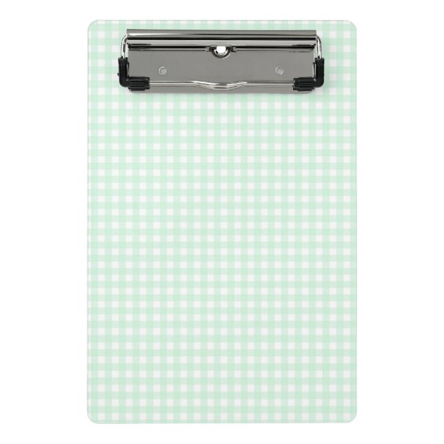 F & L Green Gingham Mini Klemmbrett (Vorderseite)