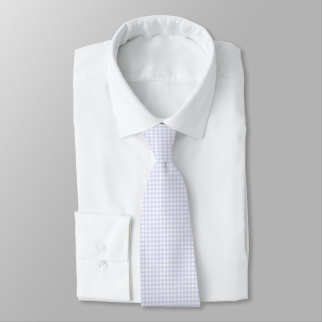 F & L Light Lila Gingham Krawatte (Gebunden)