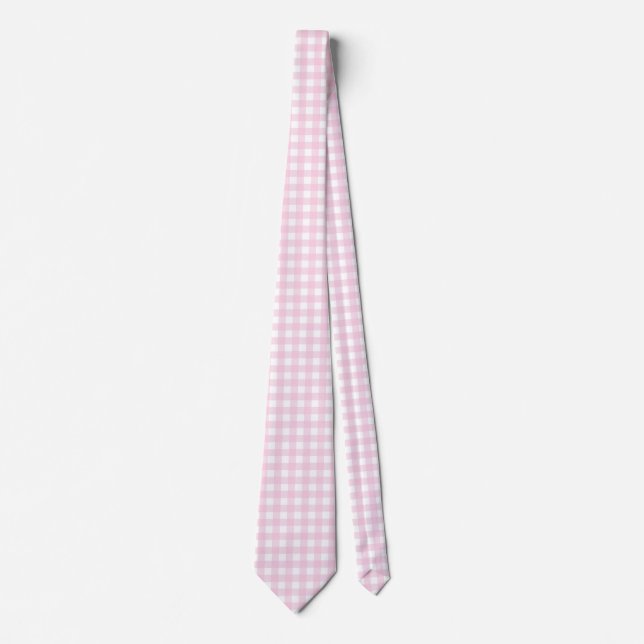 F & L Rosa Gingham Krawatte (Vorderseite)